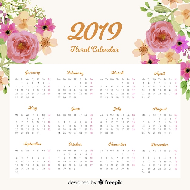 2019 calendar | Free Vector