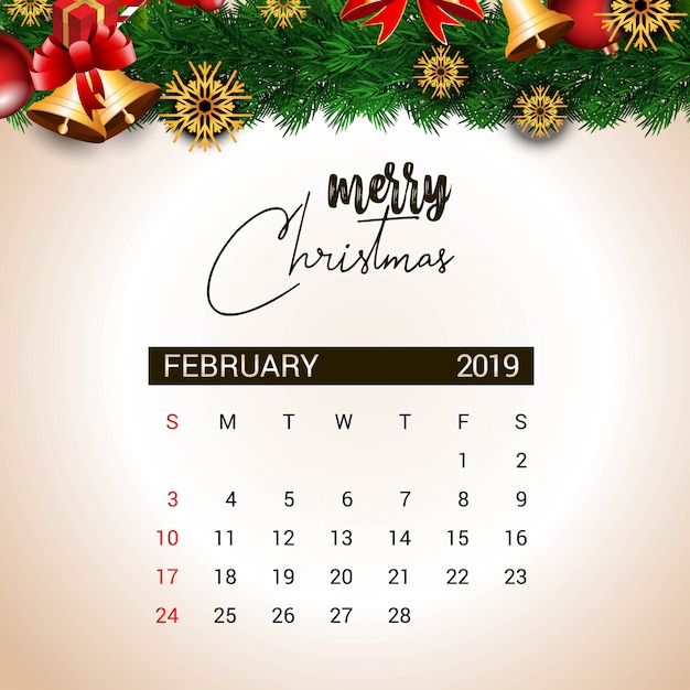 2019 february calendar free illustrator download