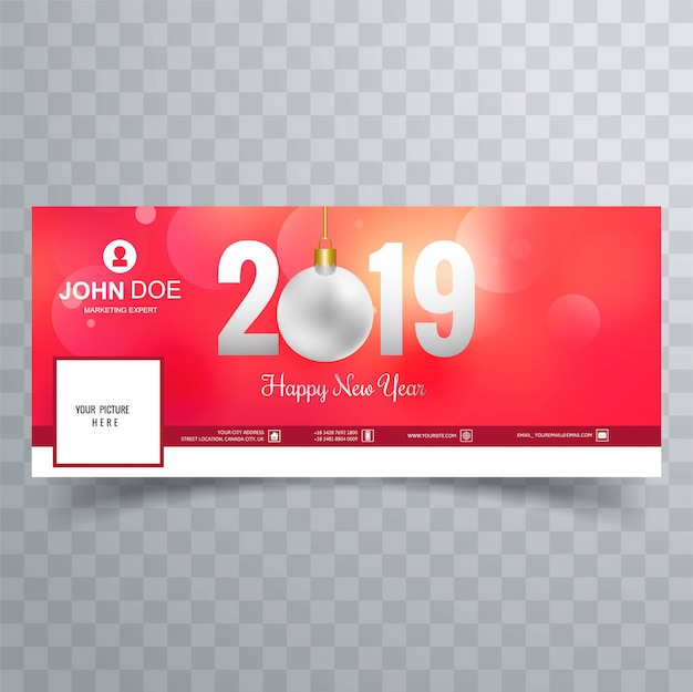 Premium Vector 19 New Year Facebook Cover Banner Template Design