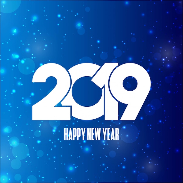 С новым годом 2019 типография с креативным вектором дизайна Бесплатные векторы