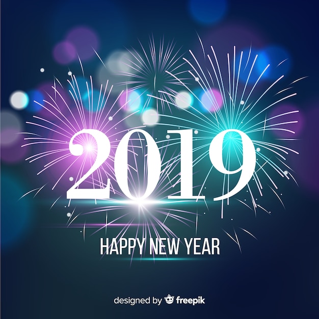 Новый год 2019 фон Бесплатные векторы