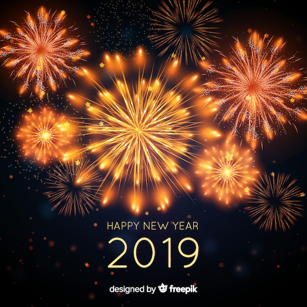 С новым годом 2019 фон Бесплатные векторы