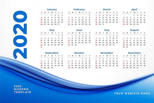 Download 2020 calendar Vector | Free Download