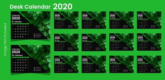 2020 desk calendar Premium Vector