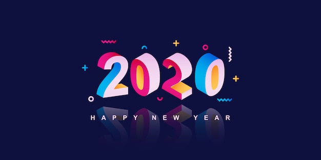 Premium Vector | 2020 happy new year banner