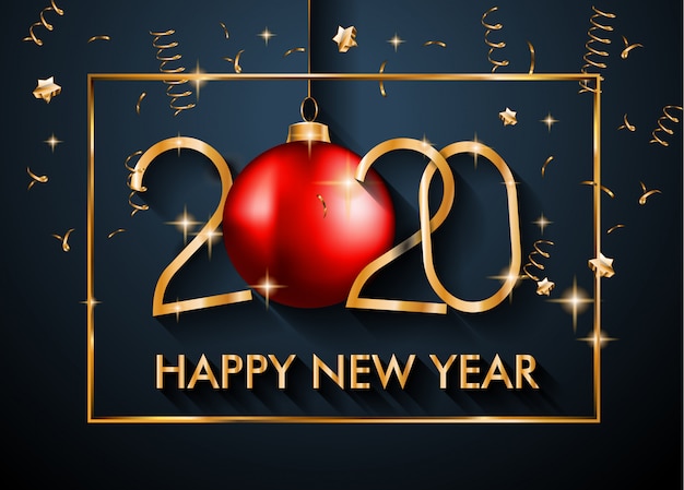 Premium Vector | 2020 happy new year greeting card