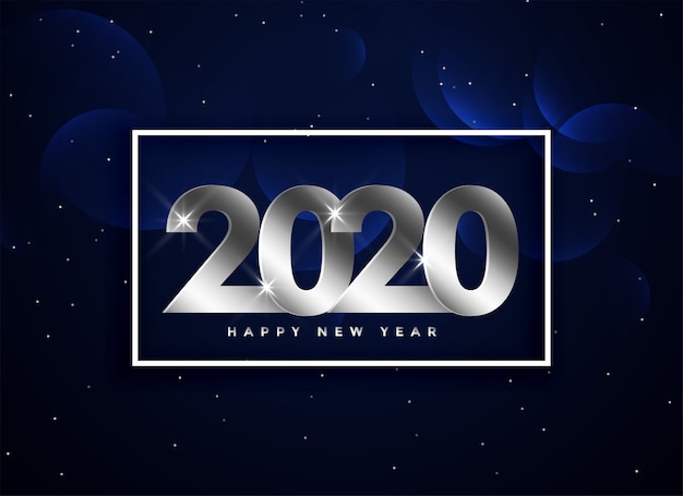 2020 happy new year silver greeting background Vector | Free Download