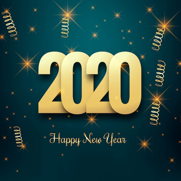 2020 new year celebration card Vector | Free Download