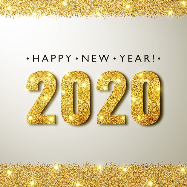 2020 new year greeting card Premium Vector