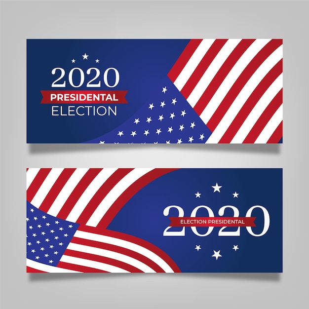 Premium Vector | 2020 us presidential election banner set