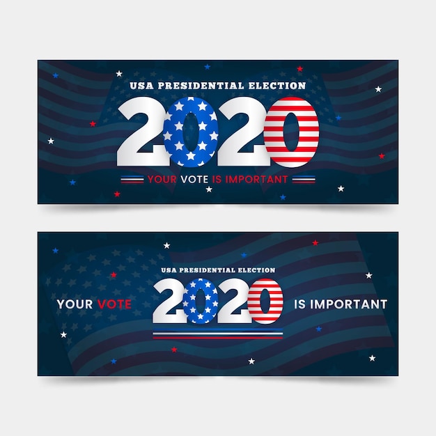 Free Vector 2020 us presidential election banner template