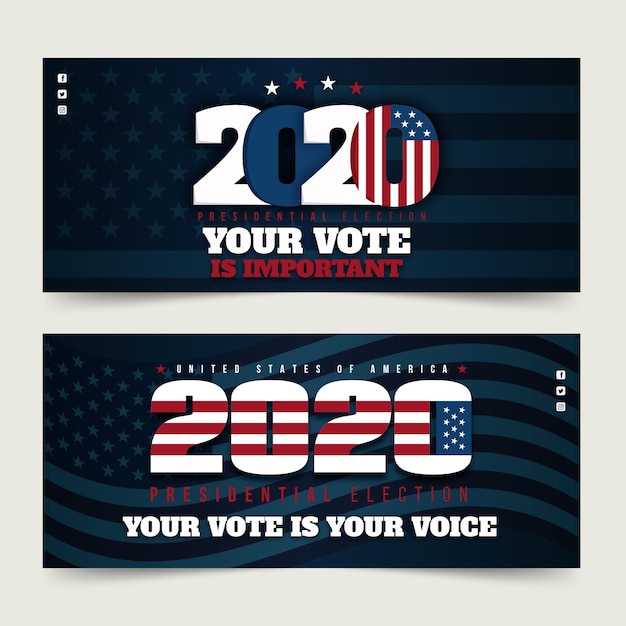 Free Vector 2020 us presidential election banner