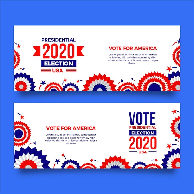 Free Vector 2020 us presidential election banners template