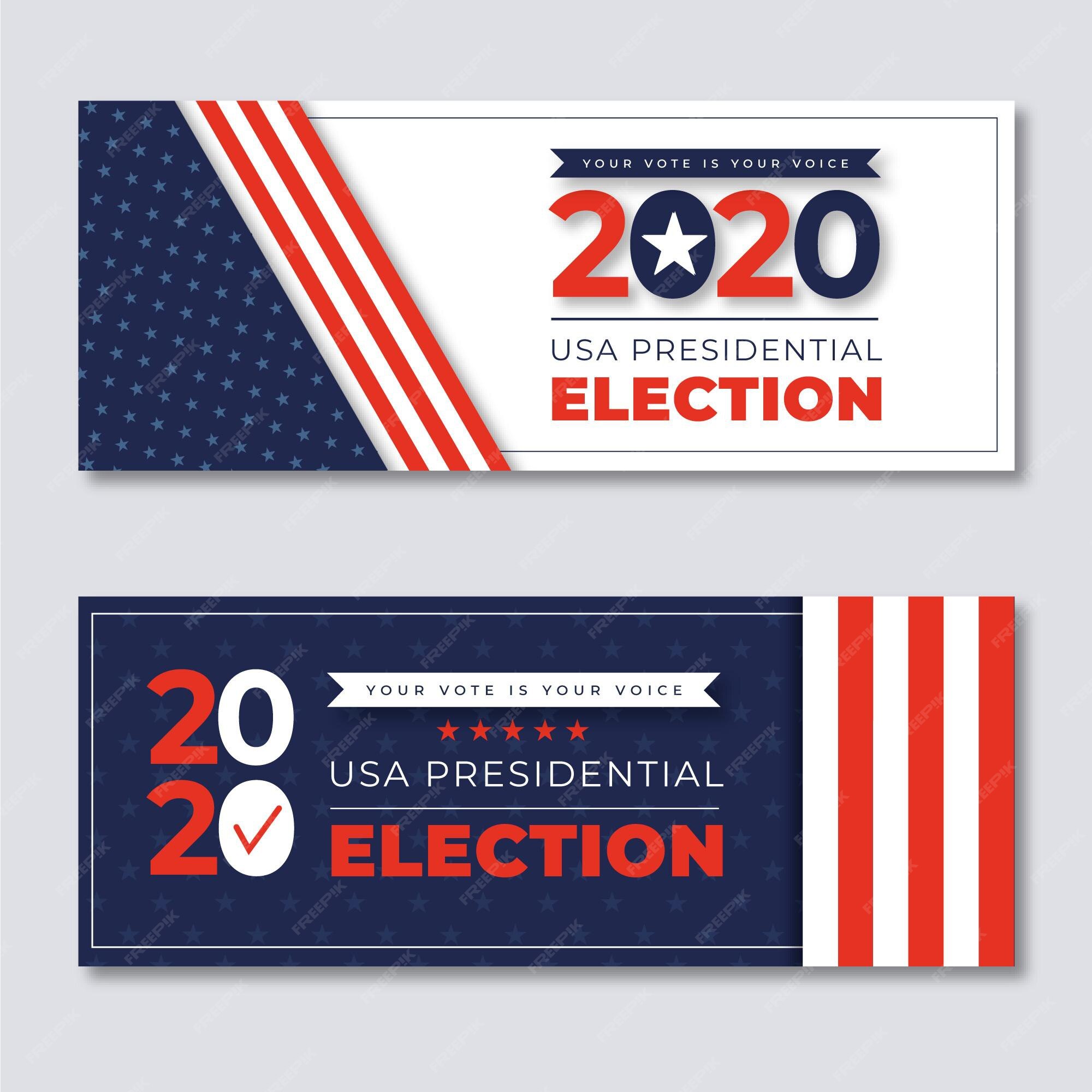 Premium Vector | 2020 us presidential election banners template