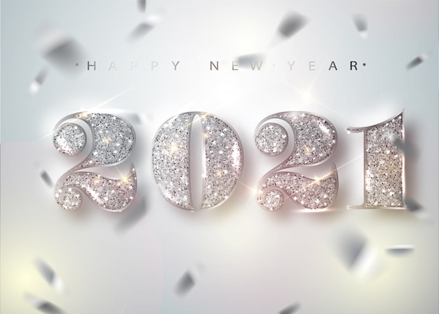 Premium Vector | 2021 happy new year. diamonds numbers and falling ...