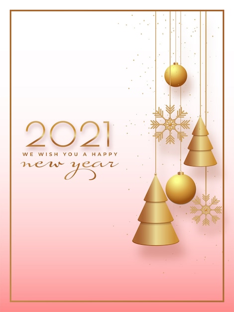 Premium Vector | 2021 happy new year wishing card or ...