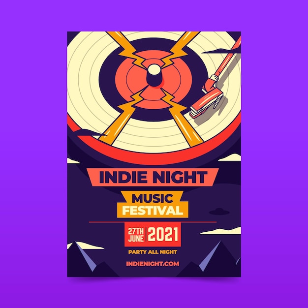 Free Vector | 2021 ilustrated music festival poster concept