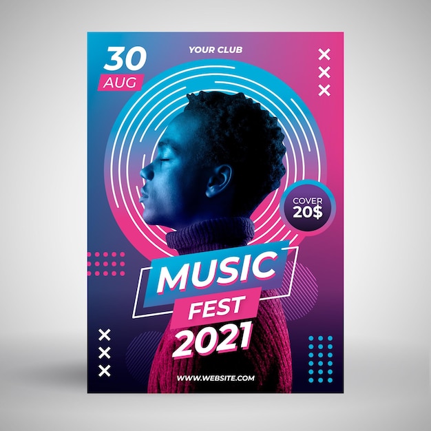 Free Vector | 2021 music event poster