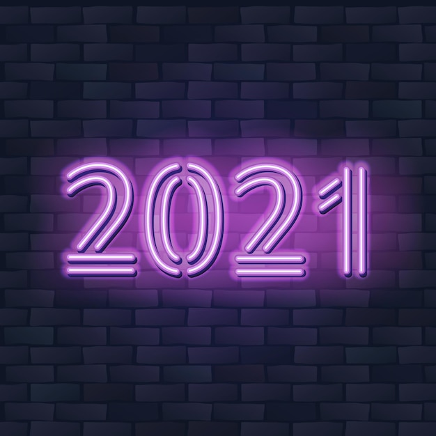 Premium Vector | 2021 new year concept with colorful neon lights. retro