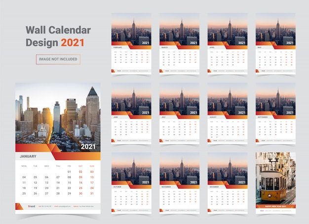 2021 architecture wall calendar Premium Vector 2021 Wall Calendar Template 2021 architecture wall calendar