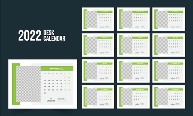 Premium Vector 22 Desk Calendar Template