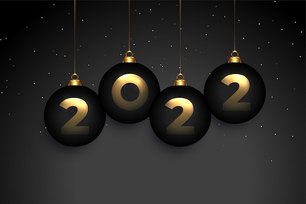Boule Christmas Party 2022 Free Vector | 2022 Greeting In Hanging Christmas Ball Style