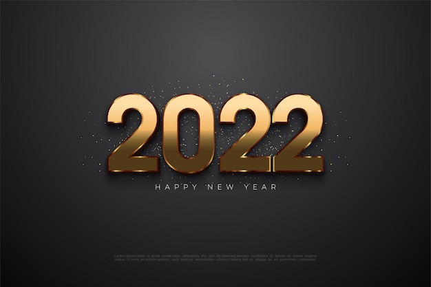 Premium Vector | 2022 happy new year with elegant numbers on a black ...