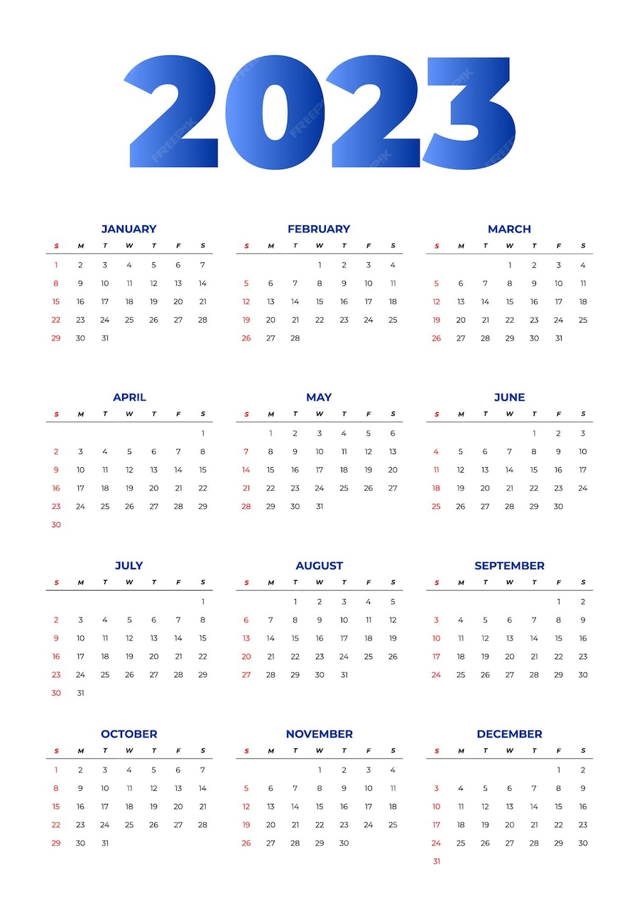 Premium Vector - 2023 calendar template