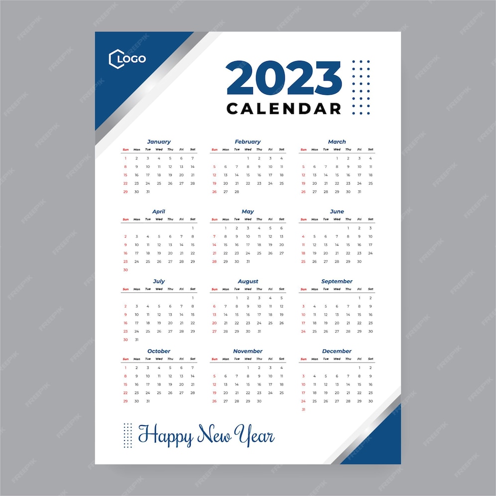 Premium Vector | 2023 calendar template