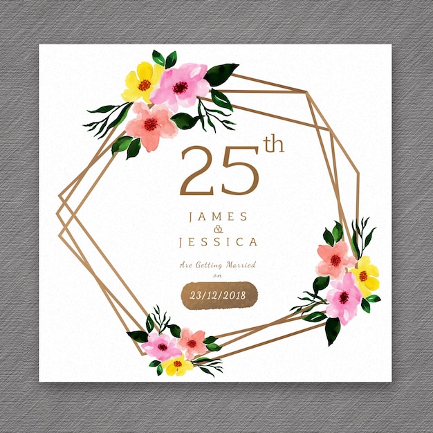 Premium Vector | 25 watercolor wedding anniversary floral frame designs