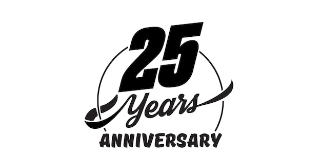 Premium Vector | 25 years anniversary emblem. anniversary badge or label.