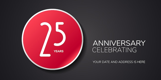 Premium Vector 25 Years Anniversary Logo Icon Template Design Element With Number For 25th Anniversary Or Invitation