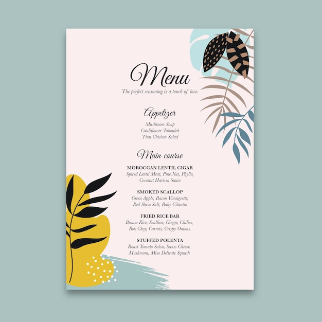 Free Vector 25 years anniversary menu template