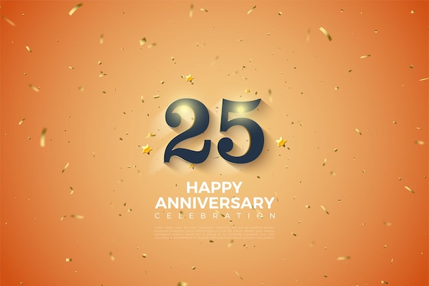 Premium Vector | 25th anniversary background with faded white shaded ...