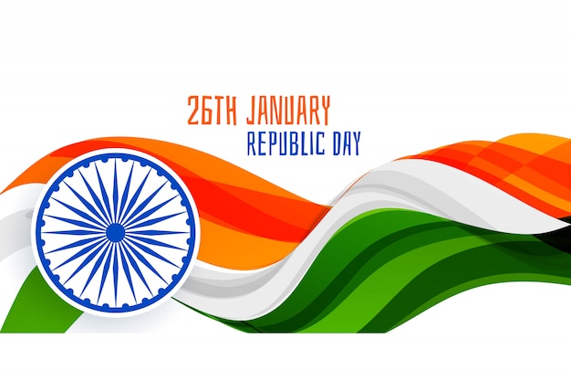 26th january republic day wavy flag banner concept Vector | Free Download