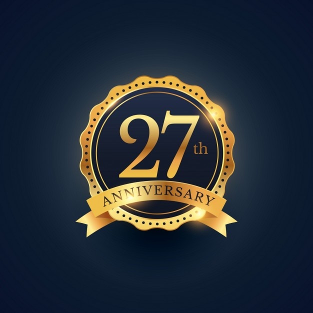 Free Vector | 27th anniversary, golden edition