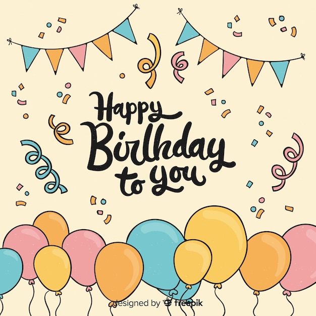 Free Vector | 2d birthday with balloons background