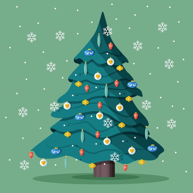 Free Vector | 2d Christmas Tree Concept