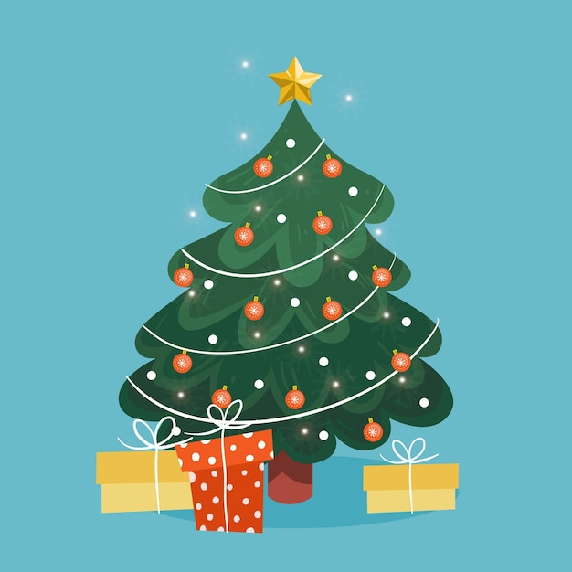 Premium Vector | 2d christmas tree concept