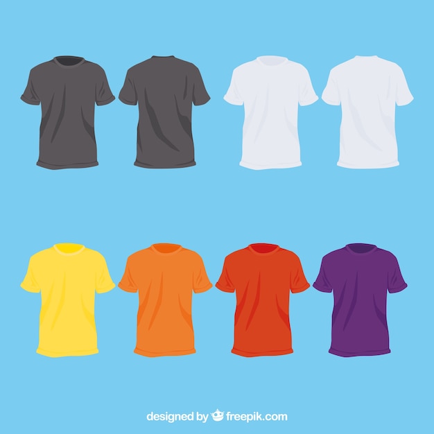 Free Vector | 2d t-shirt collection in different colors