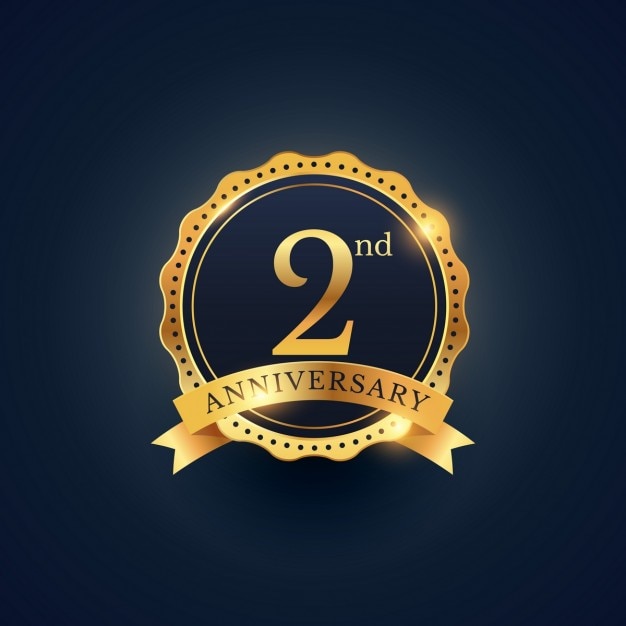 Free Vector | 2nd anniversary, golden edition