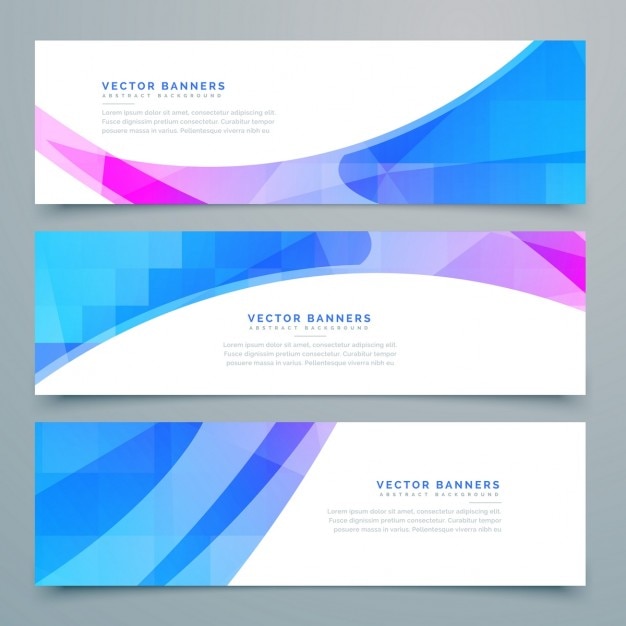 Free Vector | 3 banners with geometric shapes