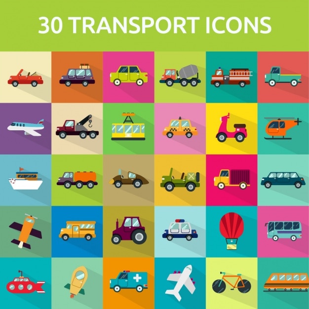 Download Free Vector | 30 transport icons