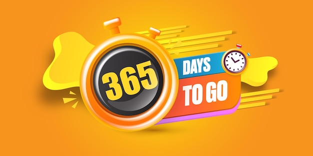 Premium Vector | 365 days to go banner design template