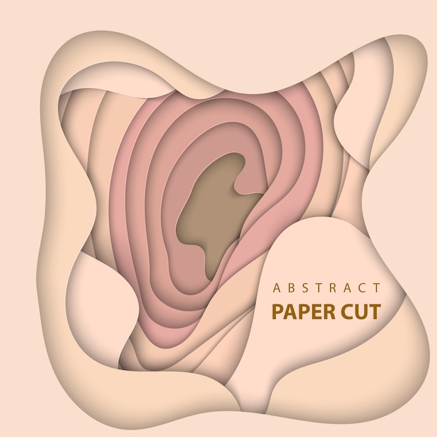 3d abstract paper art style, design layout Premium Vector