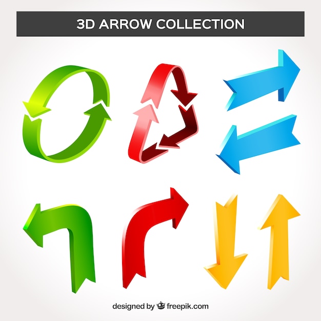 3d arrow collection with modern style