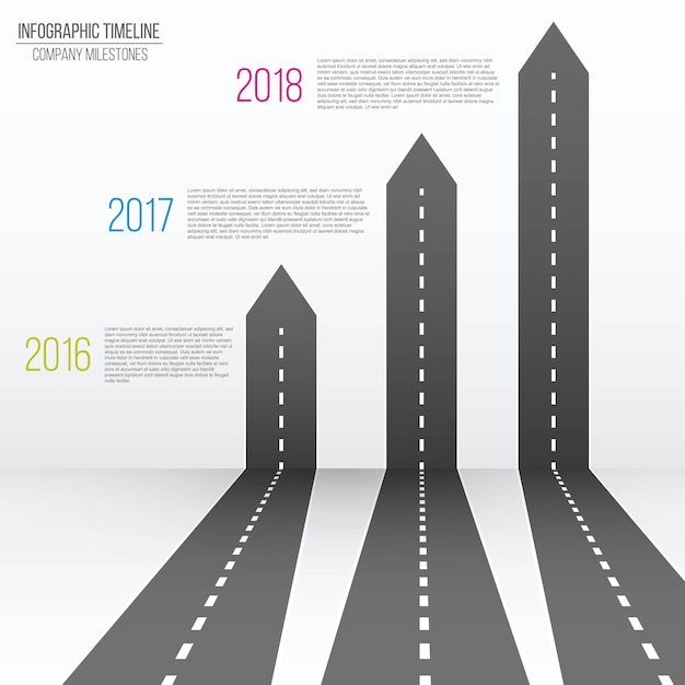 Download 3d arrow roads map, journey infographic. Vector | Premium Download