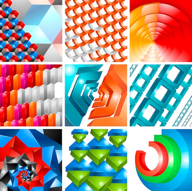 Premium Vector | 3d background abstract design set