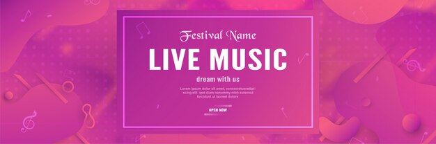3d Banner Template Of Music Festival Premium Vector