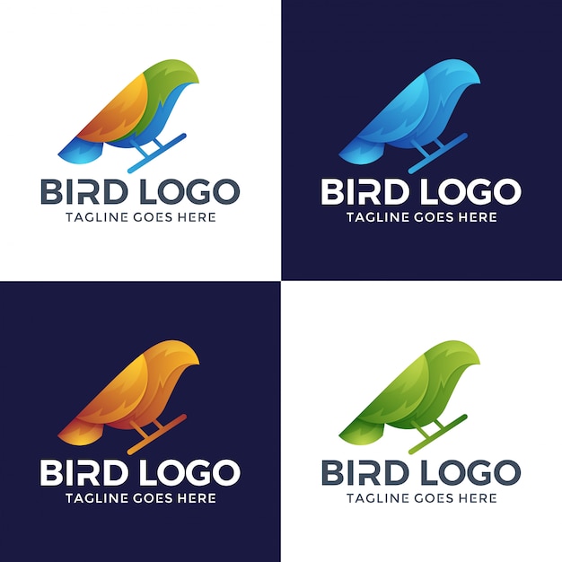 Download 3d bird logo design with option color. Vector | Premium ...